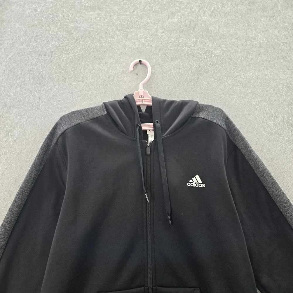 Adidas‎ Men Hoodie L Black Colorblock Fleece CF9226 Activewear Gorpcore Logo